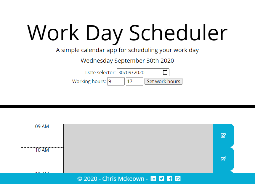 Work Day Scheduler